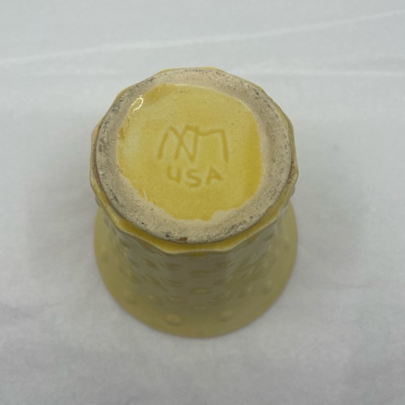 Nelson McCoy hobnail cream yellow 1930's USA 5” Diameter - Picture 4 of 16